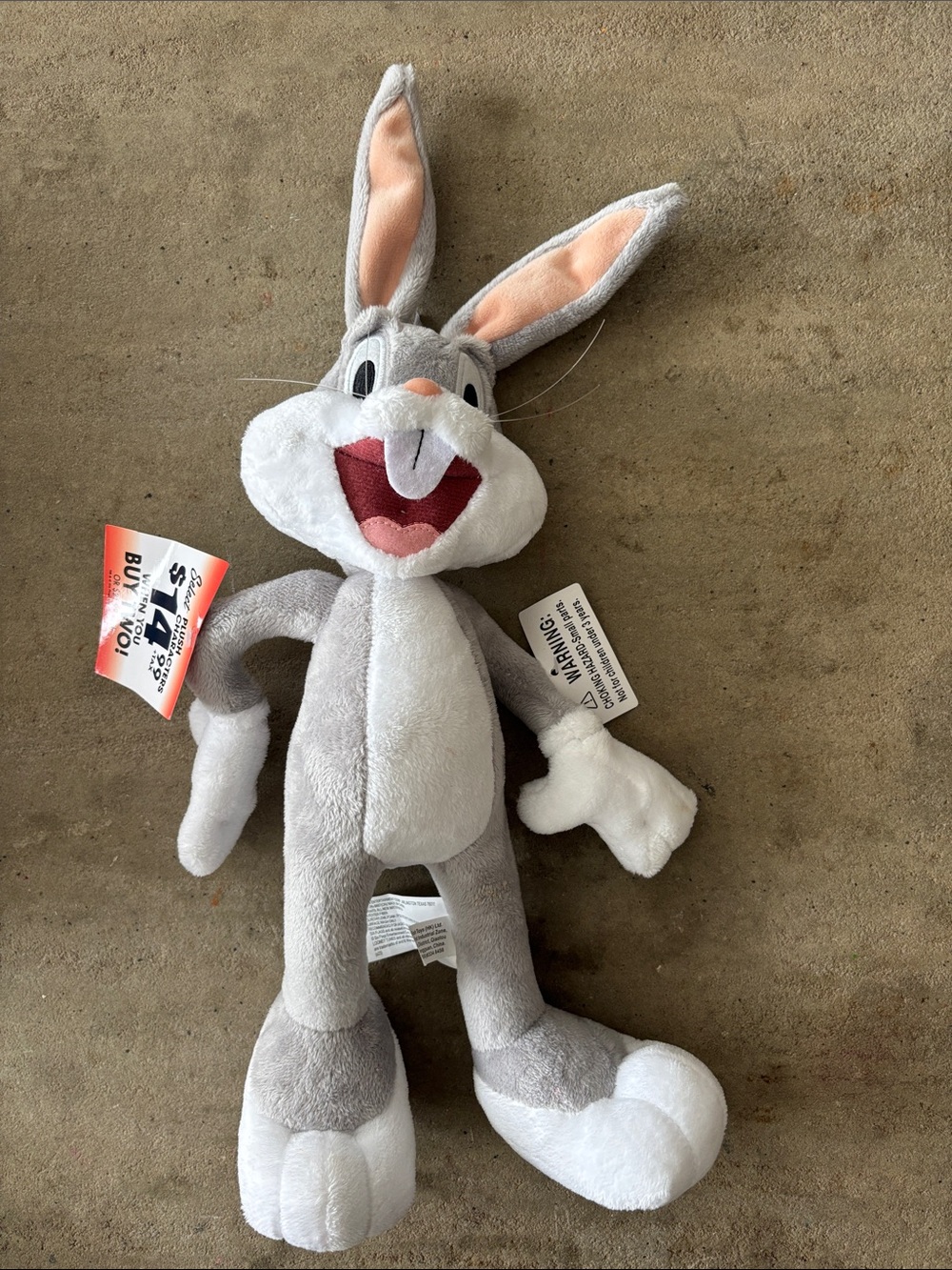 Six Flags Magic Mountain Looney Tunes Large Bugs Bunny Plush New with tag